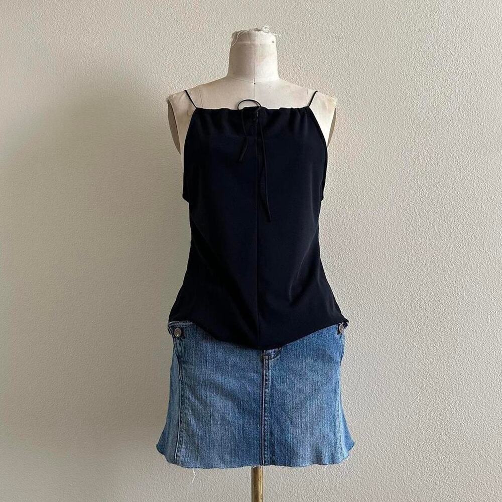 handmade black tank - tie detail